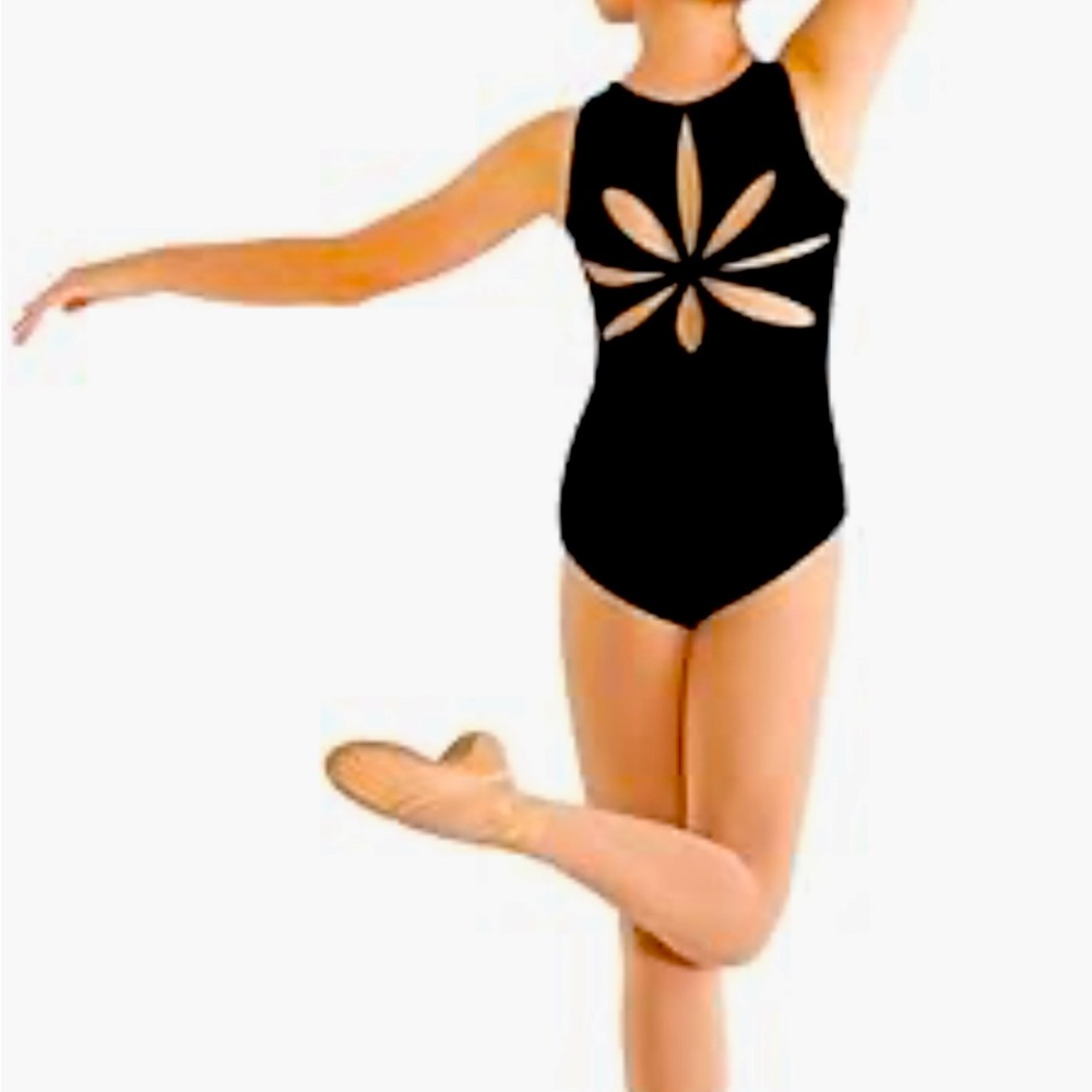 Mirella Girls Flower Back Dance Tank Leotard 12
